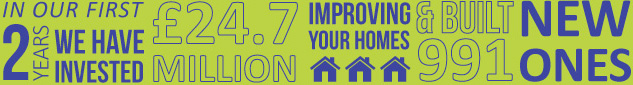 In our first 2 years we have invested £24.7 million improving your homes & built 991 new ones